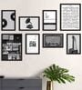 Ancient Black Engineered Wood Framed Art Print Set of 8