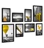 Fame Black Engineered Wood Framed Art Print Set of 8