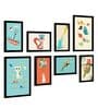 Gold Engineered Wood Framed Art Print Set of 8