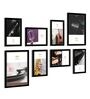 Knight Grey Engineered Wood Framed Art Print Set of 8