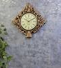 Gold Mango Wood Traditional Wall Clock