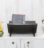 V shape Portable Brown Engineered Wood Magazine Rack