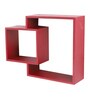 Engineered Wood Wall Shelf in Red Colour