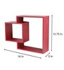 Engineered Wood Wall Shelf in Red Colour