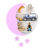 Moon & Stars Based In Pink And White Colour Wall Shelf