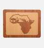 Engineering Wood Laser Cut Africa Map Wall Art In Red Walnut & Brown Finish