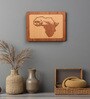 Engineering Wood Laser Cut Africa Map Wall Art In Red Walnut & Brown Finish
