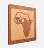 Engineering Wood Laser Cut Africa Map Wall Art In Red Walnut & Brown Finish