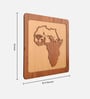 Engineering Wood Laser Cut Africa Map Wall Art In Red Walnut & Brown Finish