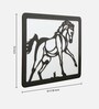 Engineering Wood Laser Cut Black Horse Wall Art In Black & Brown Finish