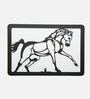 Engineering Wood Laser Cut Black Horse Wall Art In Black & Brown Finish
