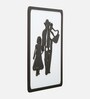 Engineering Wood Laser Cut Cowboy With His Daughter Wall Art In Black & White Finish