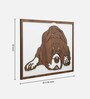 Engineering Wood Laser Cut Cute Dog Wall Art In White & Brown Finish