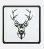 Engineering Wood Laser Cut Deer Design Wall Art In Black & White Finish