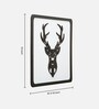 Engineering Wood Laser Cut Deer Design Wall Art In Black & White Finish