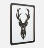 Engineering Wood Laser Cut Deer Design Wall Art In Black & White Finish