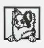 Engineering Wood Laser Cut Dog Wall Art In Black & White Finish