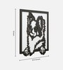 Engineering Wood Laser Cut Dog Wall Art In Black & White Finish