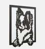 Engineering Wood Laser Cut Dog Wall Art In Black & White Finish