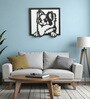 Engineering Wood Laser Cut Dog Wall Art In Black & White Finish