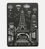 Engineering Wood Laser Cut Eiffel Tower Wall Art In Black & White Finish