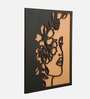 Engineering Wood Laser Cut Flower Face Wire Design Wall Art In Black & Brown Finish