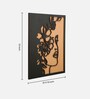 Engineering Wood Laser Cut Flower Face Wire Design Wall Art In Black & Brown Finish