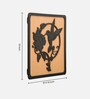 Engineering Wood Laser Cut Flower With Hummingbird Design Wall Art In Black & Brown Finish