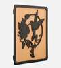 Engineering Wood Laser Cut Flower With Hummingbird Design Wall Art In Black & Brown Finish