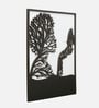 Engineering Wood Laser Cut Human Tree Face Design Wall Art In Black & White Finish