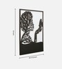 Engineering Wood Laser Cut Human Tree Face Design Wall Art In Black & White Finish
