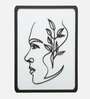 Engineering Wood Laser Cut Human Tree Face Design Wall Art In Black & White Finish