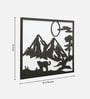 Engineering Wood Laser Cut Nature Design Wall Art In Black & White Finish