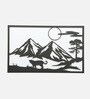 Engineering Wood Laser Cut Nature Design Wall Art In Black & White Finish