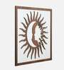 Engineering Wood Laser Cut Sunrise Design Wall Art In Brown & White Finish