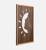 Engineering Wood Laser Cut Sunrise Design Wall Art In Brown & White Finish