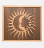 Engineering Wood Laser Cut Sunrise Design Wall Art In Brown Finish