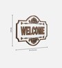 Engineering Wood Laser Cut Well Come Wall Art In Black & Brown Finish
