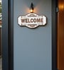 Engineering Wood Laser Cut Well Come Wall Art In Black & Brown Finish