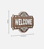 Engineering Wood Laser Cut Well Come Wall Art In Black & Brown Finish