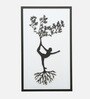 Engineering Wood Laser Cut Yoga Tree Wall Art In Black & Brown Finish