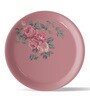 English Rose & Leaf Printed Porcelain Wall Plate