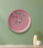 English Rose & Leaf Printed Porcelain Wall Plate