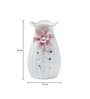 Engraved Floral Pattern Off White Ceramic Vase