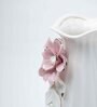 Engraved Floral Pattern Off White Ceramic Vase