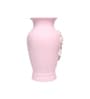 Engraved Floral Pattern Pink Ceramic Vase