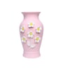 Engraved Floral Pattern Pink Ceramic Vase