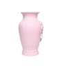 Engraved Floral Pattern Pink Ceramic Vase