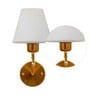 Concave Brass Metal and Glass Wall Sconces