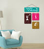 Enjoy the Little Multicolour Engineered Wood Wall Hanging Quotes